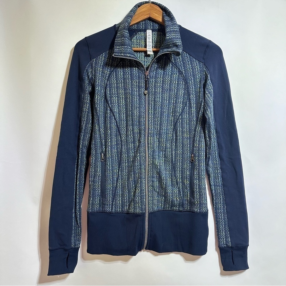 Lululemon Nice Asana Ziggy Wee August Inkwell navy blue green Jacket size 6